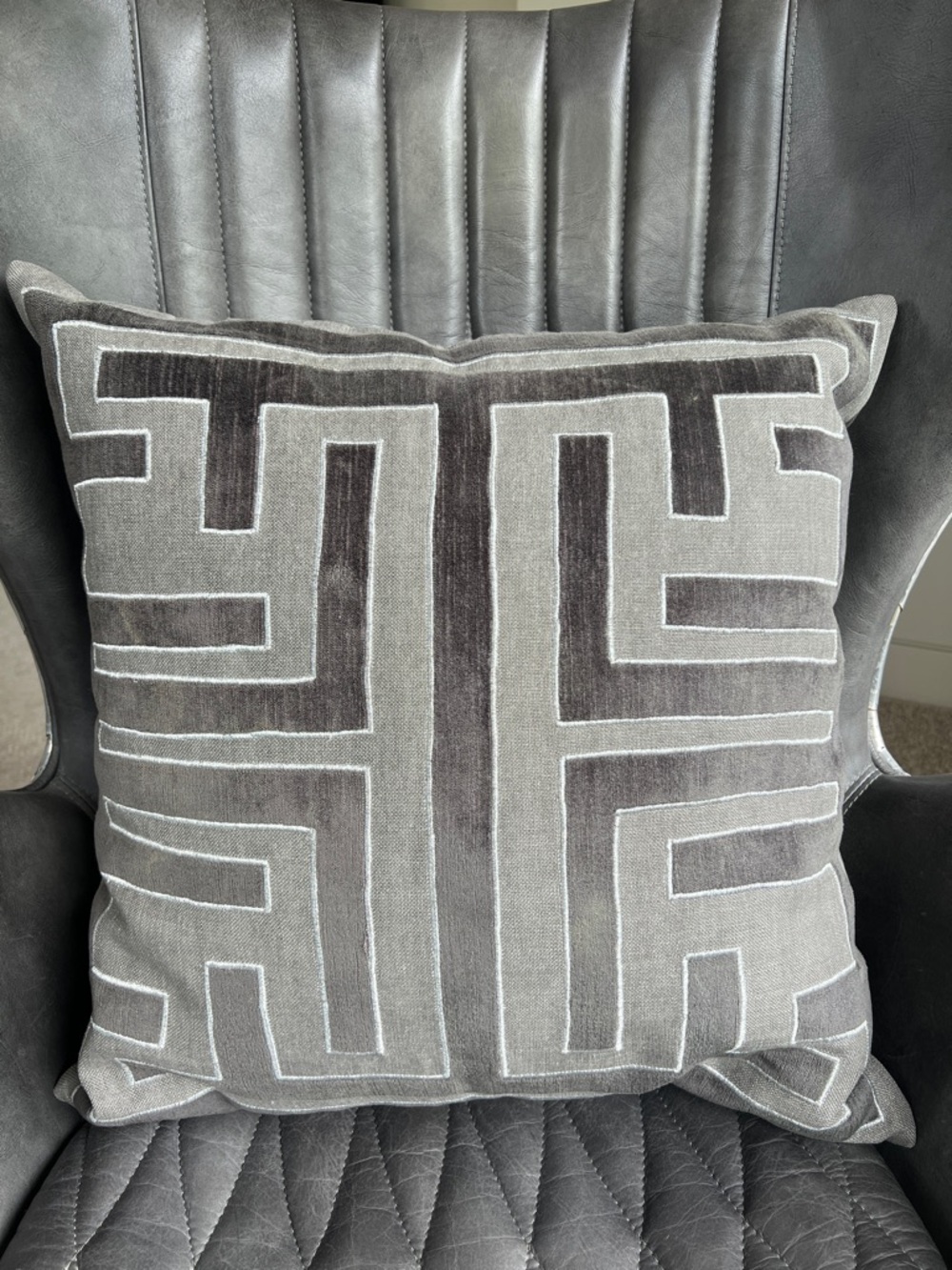 Z Gallerie Geometric Velvet Accent Pillow - Picture 3 of 6